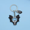 Wholesale Gothic Bat Heart Keychain for Car Keys Backpack Silver Metal Boutique Resale