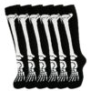 Wholesale Polyester Cartoon Print Halloween Skeleton Mid Calf Socks for Unisex Sweat Absorbing Gift