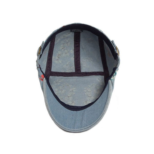 Wholesale Washed Denim Beret Cap Breathable Adjustable Wide Brim Vintage Hat for Men Women