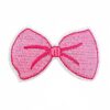 oly-f9a768889576a19e2a98d9c626a05da7 Wholesale Polyester Embroidered Patches Pink Bow Design 7-Piece Set Decorative Accent for Clothing Office Decor