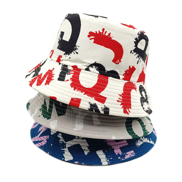 Wholesale Graffiti Letter Bucket Hat Sunscreen Fashion Accessory Trendy Gift for Couples