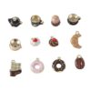 Wholesale 5pcs Blue Cake Donut Pendant Charms Zinc Alloy DIY Jewelry Making Keychain Bag Charm