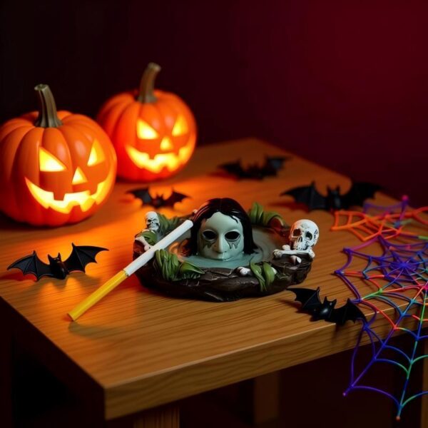 Wholesale Halloween Ghost Skull Resin Figurine Decorative Ashtray Home Decor Gift for Resale