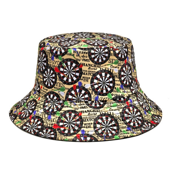 oly-f9c2e35d80c3080b2b6904655b388d9f Wholesale Trendy Reversible Bucket Hat with Dart Board Print Sun Protection Unisex Fashion Accessory