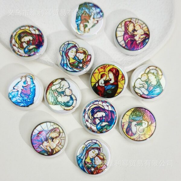 oly-f9ca13dcb37ad53cf173c5cb2308e37f Wholesale Trendy Acrylic Floral Cross Beads Double Sided 24mm Beads for Jewelry Making