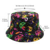 Wholesale Retro Mask Feather Pattern Bucket Hat Unisex Double Sided Outdoor Sun Hat