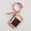 Wholesale Pastoral Floral PU Card Holder Keychain, Decorative Gift Accessory