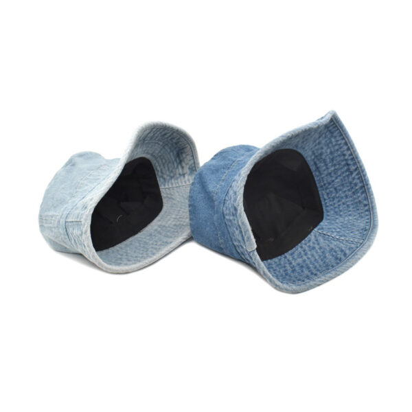 Wholesale Black Washed Denim Fisherman Hat Wide Brim Sun Protection Unisex Stylish