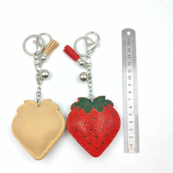 Wholesale Red Tassel Strawberry Bag Charm Korean Velvet Keychain Wedding Gift Boutique Resale