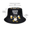 Wholesale Penguin Beer Print Bucket Hat Sun Protection Everyday Wear
