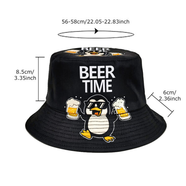 Wholesale Penguin Beer Print Bucket Hat Sun Protection Everyday Wear