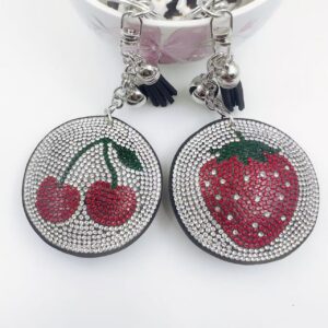 Wholesale Rhinestone Strawberry Keychain Bag Charm Fashion Accessory For Party Gifts