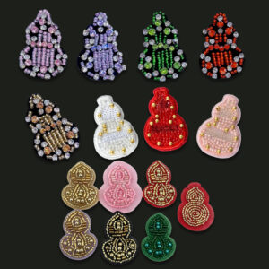 oly-fa28c7809201c89da6771be5d0d860da Wholesale Gourd-Shaped Crystal Bead Embroidered Applique - Chic Decorative Accent for Towels, Shoes, Bags - Boutique Resale Gift