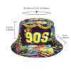 Wholesale 90s Retro Cassette Pattern Bucket Hat Unisex Trendy Sun Protection Hat for Outdoor Activities