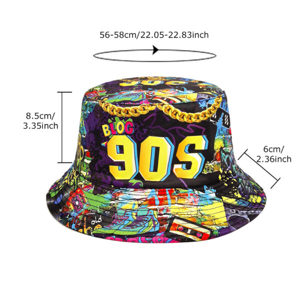 Wholesale 90s Retro Cassette Pattern Bucket Hat Unisex Trendy Sun Protection Hat for Outdoor Activities