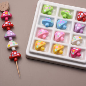 oly-fa50cb2fc9789d21745c6475de518dec Wholesale Hand Painted Mushroom Acrylic Loose Beads DIY Jewelry Making Gift Fashion Accessory