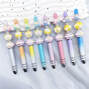 oly-fa79a0d92d57f81031d248f980905a45 Wholesale DIY Cream Beaded Pen Gradient Purple Magic Wand Touch Screen Trendy Fashion Accessory