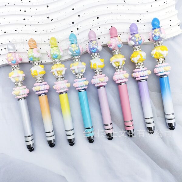 oly-fa79a0d92d57f81031d248f980905a45 Wholesale DIY Cream Beaded Pen Gradient Purple Magic Wand Touch Screen Trendy Fashion Accessory