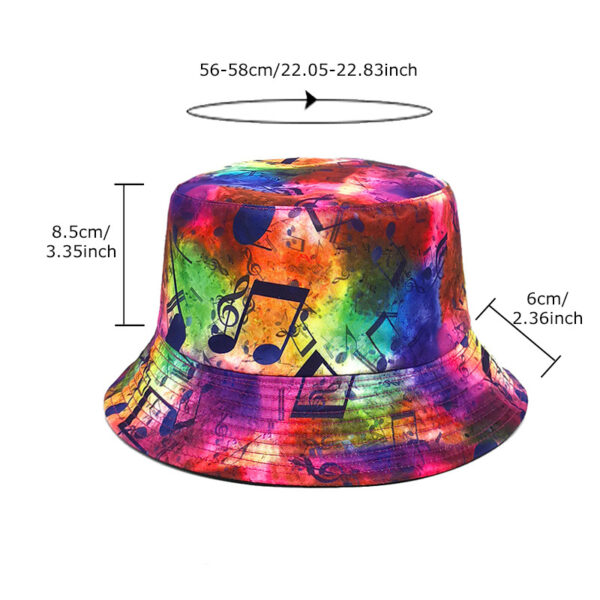 Wholesale Musical Note Pattern Yellow Fisherman Hat Sun Protection Outdoor Fashion Accessory