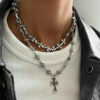 oly-fa7b3b8fa9b5ada1f244d565c89193dc Wholesale Trendy Cross Pendant Layering Necklace Zinc Alloy Fashion Jewelry Accessory