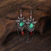 oly-fa8d546070b180ada2fc24ffca723cfb Wholesale Vintage Gothic Bat Rhinestone Tassel Earrings Zinc Alloy Gun Black Party Jewelry
