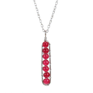 White K Red Stone Bead