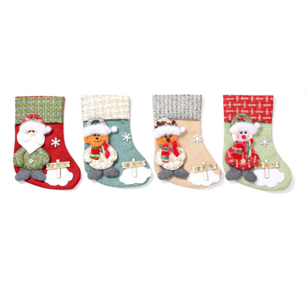 oly-faa4a9aa1acc53f0ea9470a84abfc3ba Wholesale Cartoon Christmas Stocking Small Polyester Gift Bag Decorative Accessory