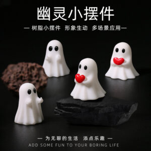 Wholesale Cute Halloween Ghost Resin Craft Figurine Decorative Accent Gift