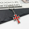 oly-fac104c7c38d02f0e7bbc242ae41da14 Wholesale Punk Gothic Red Cross Pendant Keychain Bag Charm Car Key Accessory