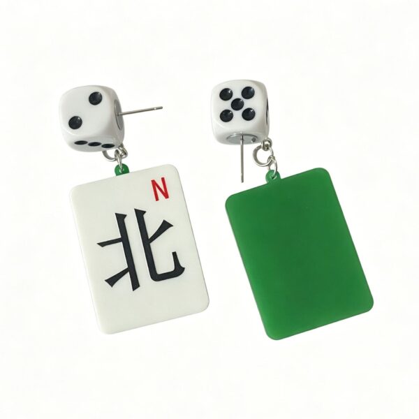 oly-fad1e340d5929dea08955c2c09692744 Wholesale Mahjong Dice Acrylic Earrings Chinese Style Fashion Accessory for Boutique Resale