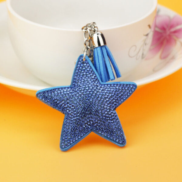 oly-fad2ea8a12aa7e350ef3f8b4e8c797e5 Wholesale Korean Style Rhinestone Star Tassel Keychain Bag Charm Chic Fashion Accessory for Gifting