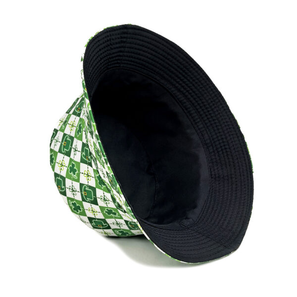 Wholesale Clover Pattern Double Sided Bucket Hat Fashion Sun Protection Foldable Hat for Resale