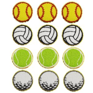Green wool ball cloth stickers 12 pieces