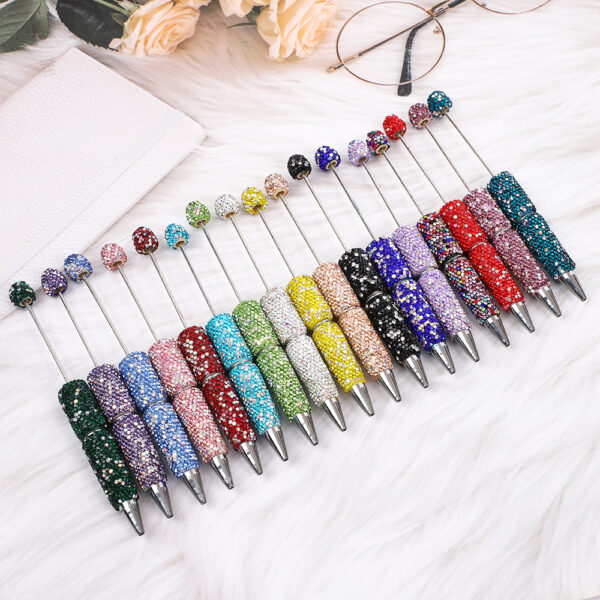 oly-fb247c3b20a744f4341a00e3bed074e6 Wholesale AB Full Diamond Beaded Ballpoint Pen Fashion Jewelry Accessory Gift Writing Tool