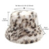 Wholesale Plush Leopard Print Bucket Hat Rabbit Ears Stylish Winter Hat for Women