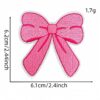 oly-fb392a52ec9a79b50ca9b82df1978854 Wholesale Polyester Embroidered Patches Pink Bow Design 7-Piece Set Decorative Accent for Clothing Office Decor
