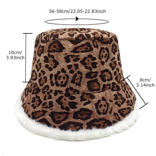 oly-fb49779f5e4ac4f4662e3dbae448c068 Wholesale Trendy Leopard Print Fisherman Hat Winter Warm Rabbit Fur Lining Casual Fashion Accessory