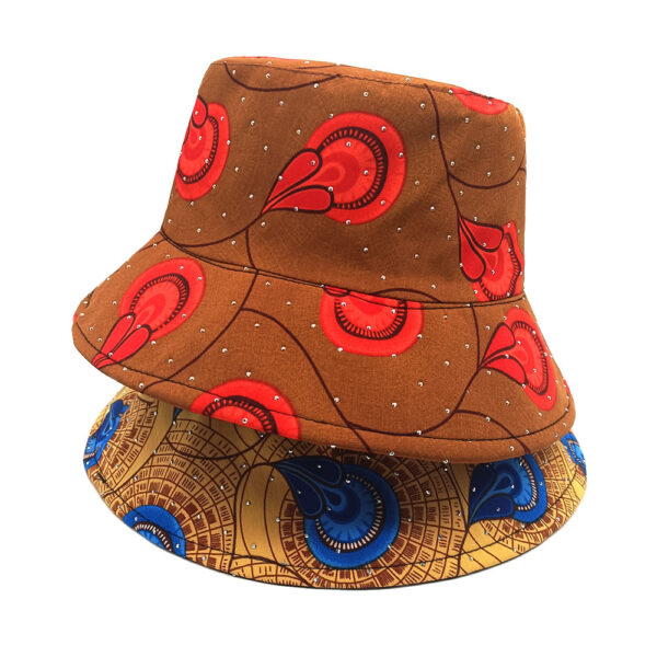 Wholesale Rhinestone Double Sided Flower Bucket Hat Sun Protection Fashion Accessory Gift
