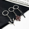 Wholesale Double Cross Keychain Black Cross Design for Bag Car Key Decorative Accessory