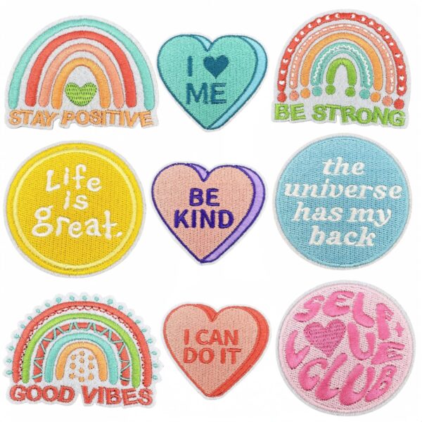 oly-fb5dc61e4baa5ecd5925a2e37957bf01 Wholesale Polyester Thread Embroidered Cloth Patch with Inspirational Quotes, Decorative Patch for Home Decor, Gift, or Resale