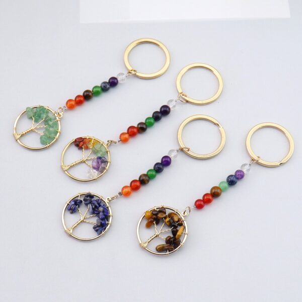 oly-fb5f77d221ecf0487a0d72c8007f0068 Wholesale Gold Natural Crystal Tree of Life Keychain Bag Charm Decorative Accessory