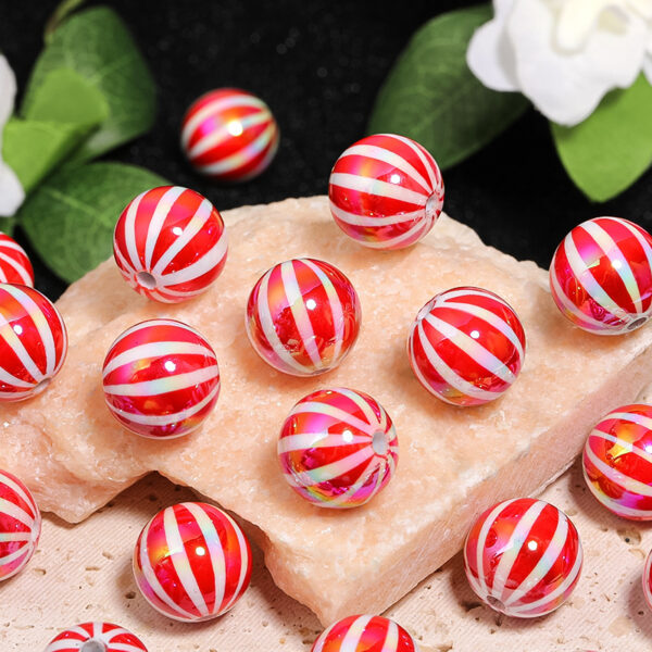 oly-fb88e1daafed46934430726e08a17f50 Wholesale Christmas Red Striped Pumpkin Acrylic Beads DIY Phone Accessory for Jewelry Making