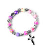 oly-fb8eb6227a2388f703fdbbd9cad959ea Wholesale Colorful Soft Clay Cross Rosary Beaded Bracelet Unisex Fashion Accessory Gift