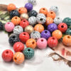 oly-fbc8db3a20ea17ee8f28bdedb55bfec9 Wholesale Wooden Halloween Spider Web Grid Pattern Loose Beads DIY Craft Supply for Jewelry Making Gift Resale