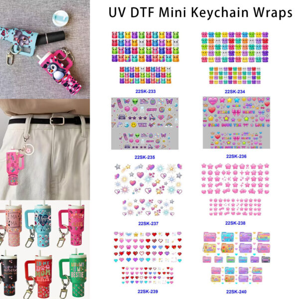 oly-fbcb21b6fa3e39d952c536e96b5d21be Wholesale 8pcs Cute Mini Doodle Element Mini Keychain Sticker