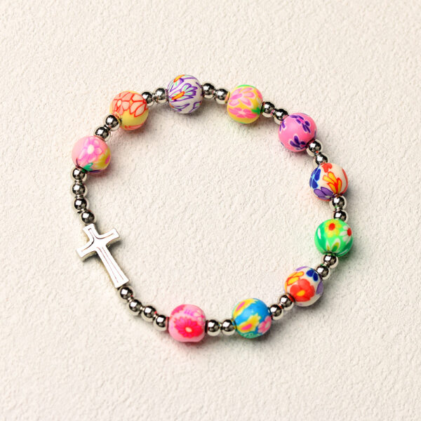 oly-fbd15fc86222f0ba93ccb10e78ae3add Wholesale Colorful 8mm Bead Cross Bracelet Elastic String Fashion Accessory for Gift