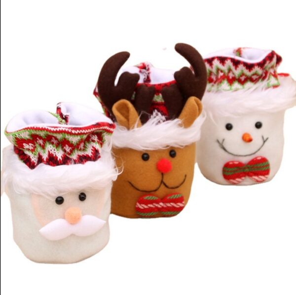 oly-fc0aeaacfdc68640fac3efd813d7303b Wholesale Christmas Gift Bag Plush Drawstring Santa Design Decorative Accent for Holiday Party Favors Resale