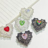 oly-fc0c6888545aab47f791e4c5d1fb2b0a Wholesale Stylish DIY Alloy Double Sided Heart Beaded Charm Lake Blue Bag Charm Accessory for Resale
