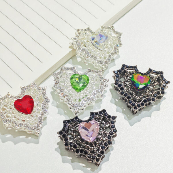 oly-fc0c6888545aab47f791e4c5d1fb2b0a Wholesale Stylish DIY Alloy Double Sided Heart Beaded Charm Lake Blue Bag Charm Accessory for Resale