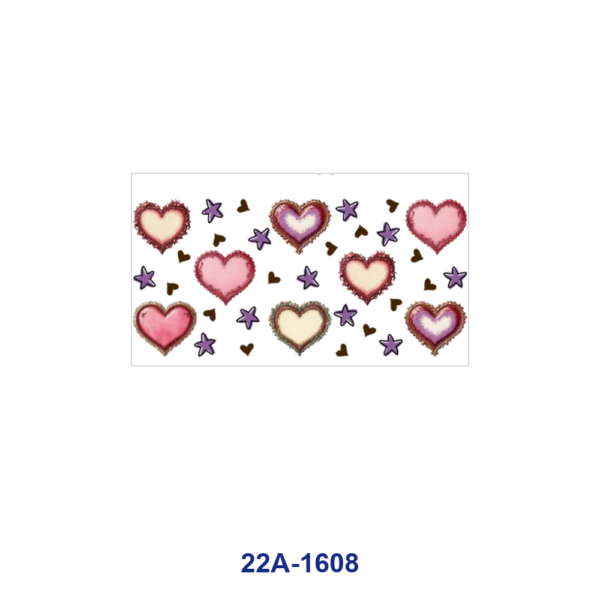 Wholesale 5pcs Vintage Distressed Gradient Heart Star Mixed Decor Prints 16oz Cup UV DTF Wraps
